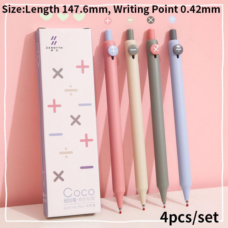 6 Pcs/set Candy Color Press Pen Warna Solid Pena Netral Kreatif Hitam Tanda Tangan Pena Perlengkapan Alat Tulis Siswa