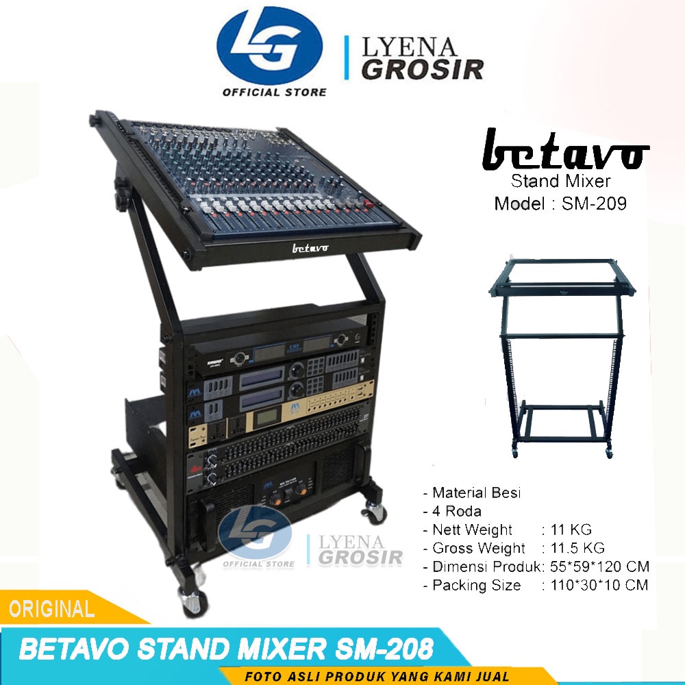 Rak Mixer Sound System Audio Stand Mixer BETAVO SM 208 / TEMPAT POWER ACC SOUND SYSTEM RACK