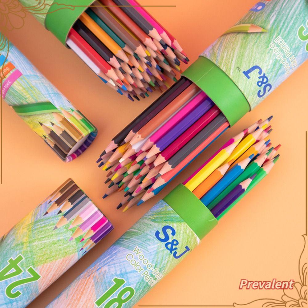 Preva12 /18 /24 /36/48Warna Color Pencil Set Tahan Air Hadiah Siswa Alat Menggambar Perlengkapan Seni Profesional Pensil Sketsa Inti Timah Larut Minyak