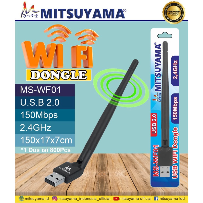 Dongle Antena Wifi STB Mitsuyama MS-WF01 Kecepatan 150 Mbps Antena Chipset MT-7601