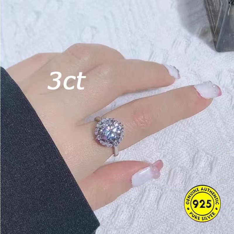 Cincin Fashion Moissanite Wanita Mewah Kadar 5karat M210