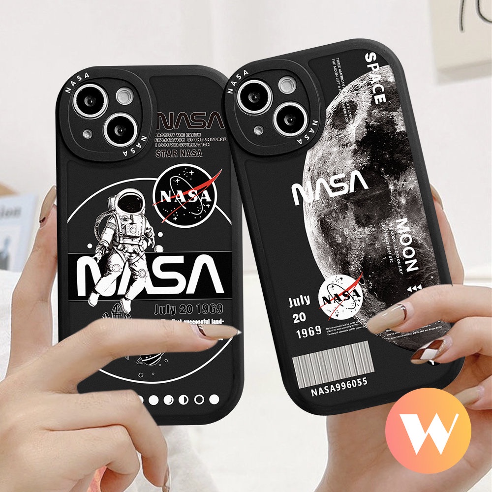 IPHONE Case Kompatibel Untuk Iphone11 7Plus XR X XS Max7 8 6s 6plus 13 11 12 14 Pro Max SE 2020 Astronot Lembut Trendi Merek NASA Shockproof Phone Cover