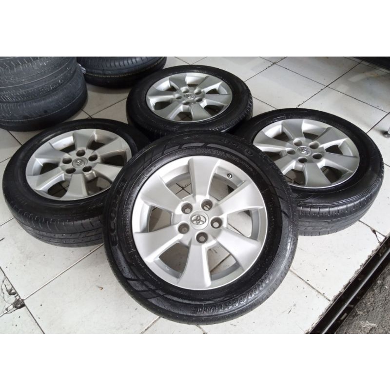 velg Mobil Second Original Toyota Alphard Ring 16 Pcd 5x114,3 + Ban 205 65 R16 Buat Innova Terios Ru