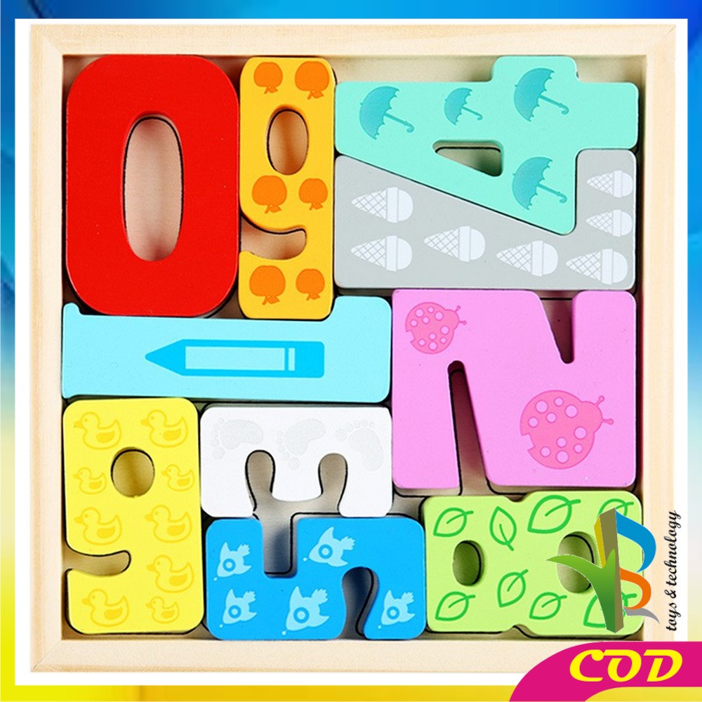 RB-M177 Mainan Puzzle 3D Wooden Toys Puzzle Kayu Mainan Edukasi Anak Jigsaw Puzzle Cocokkan Bentuk