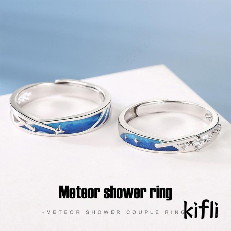 [KD] Cincin Couple Berlian Meteor Hujan Pria Dan Wanita Hadiah Liburan Ring