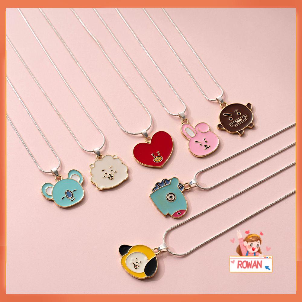 R-flower BTS Kalung Fashion Lovely Charms Pria Wanita Unisex BT21 Jewelry