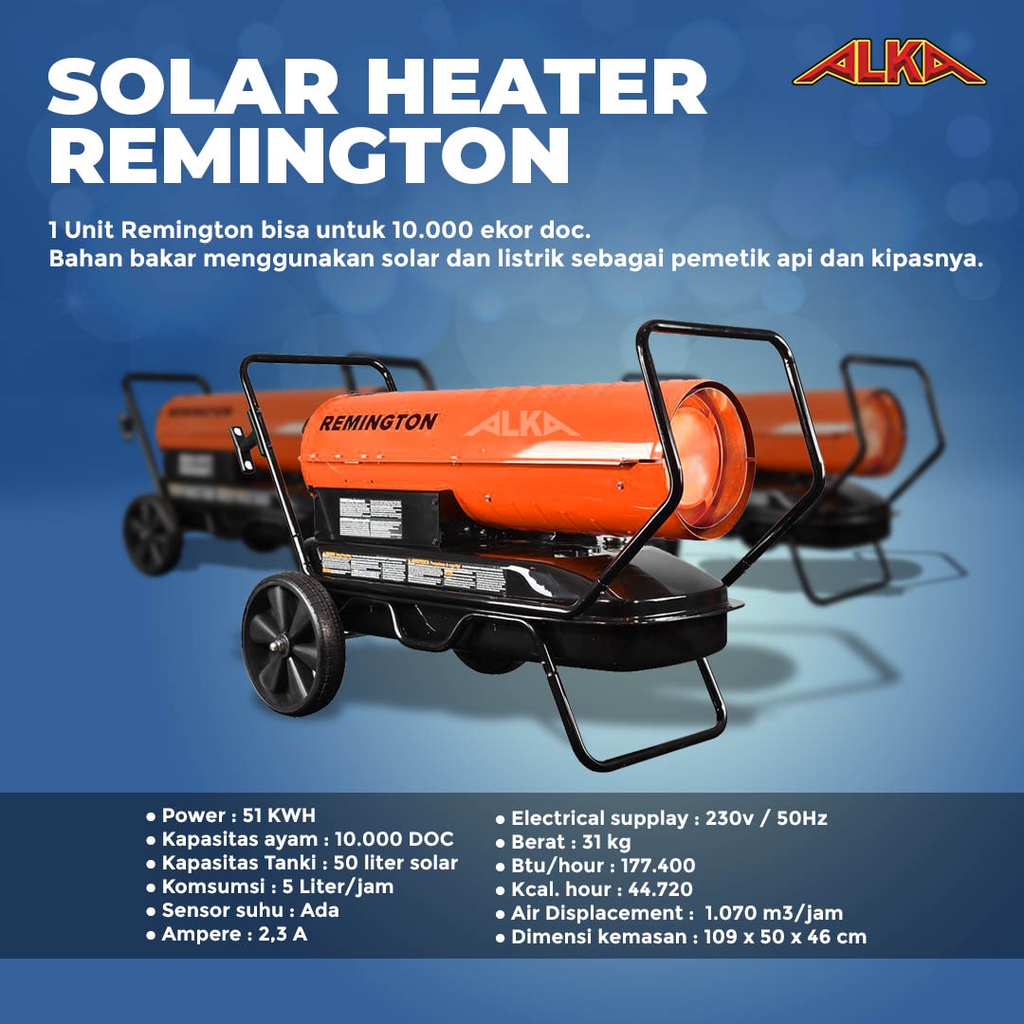 Pemanas Kandang Ayam Solar Remington Heater Broiler Close House