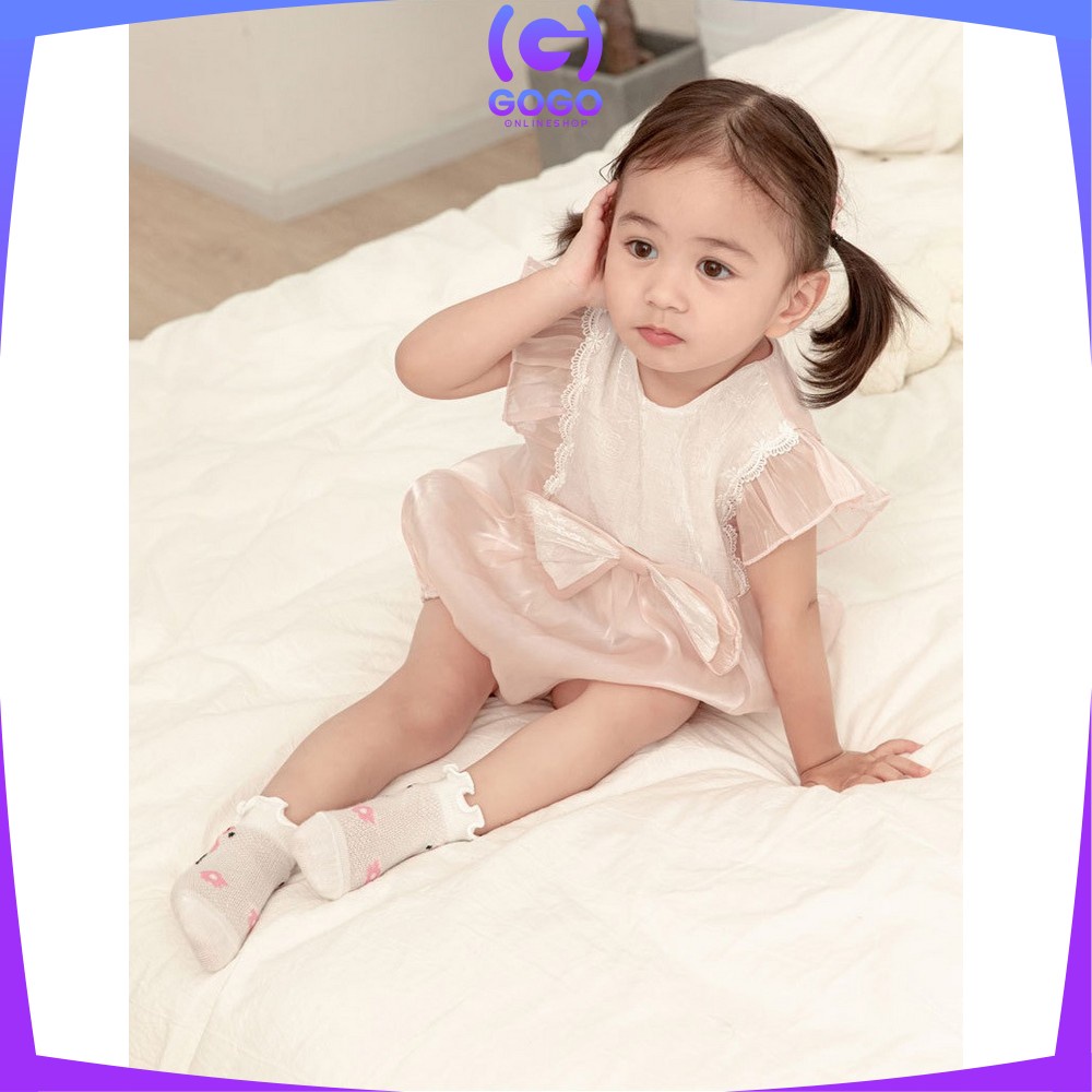 GOGO-P380 Kaos Kaki Anak Perempuan Karakter Buah Bunga dengan Aksen Ruffle Breathable / Kaus Kaki Renda Baby Kid Socks