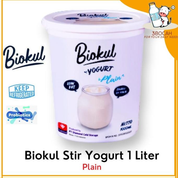 

Yogurt Biokul 1000ml 1 liter stirred plain strawberry blueberry lowfat TERLARIS TERPERCAYA ORIGINAL