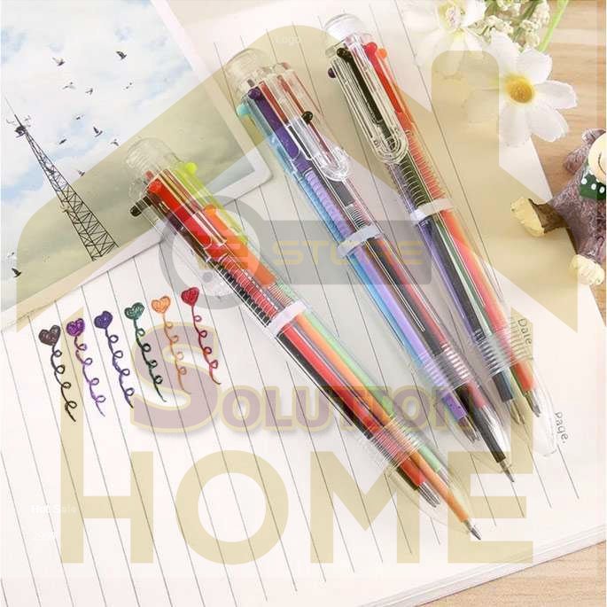 

HSS TOOLS - Pulpen 6 in 1 Pena Bolpoin Warna-Warni Multi Colored Pen