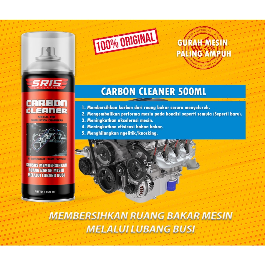 Jual Carbon Cleaner Spray 500ml Foam Pembersih Ruang Bakar SR15 500 ML ...