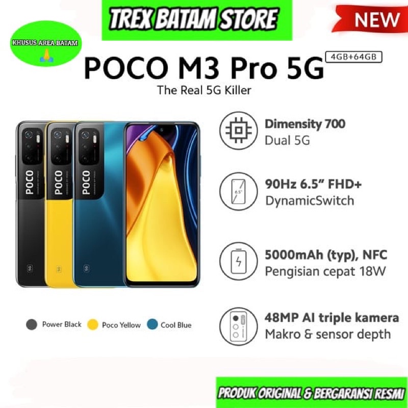 Jual Xiaomi Poco M3 Pro 5g 464gb Dimensity 700 Batam Shopee Indonesia 5182