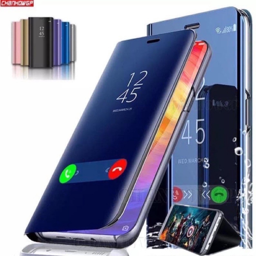 OPPO A16 A16S A15 A15S A53 A33 A31 A55 5G A92 A72 A52 A12 A11K A5S A7 A3S Flip Cover Clear View Mirror Standing Flip Case