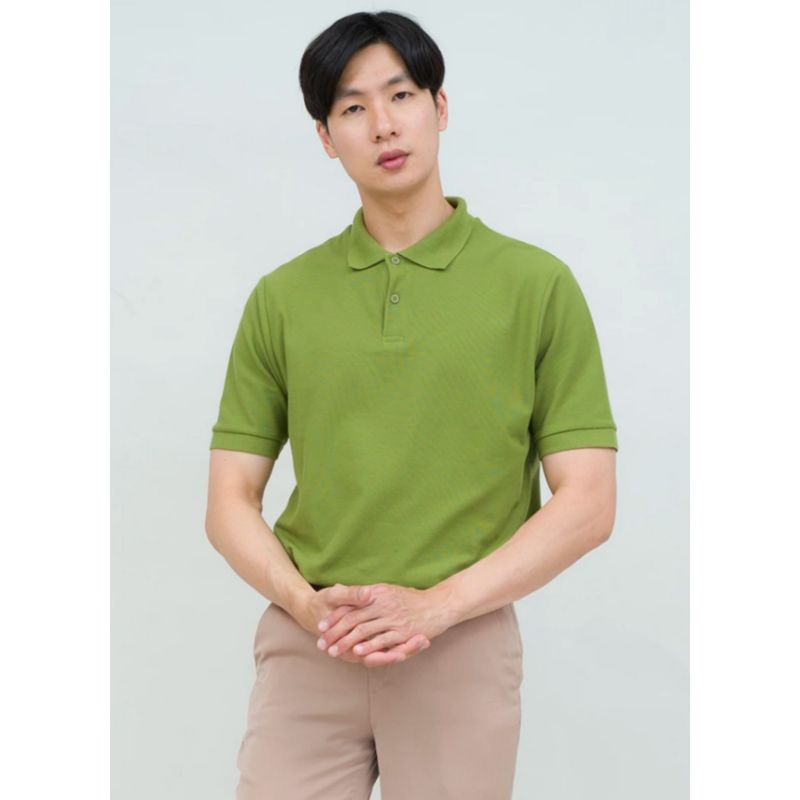Polo T-shirt Baju Kaos Kerah Polo Sim Hijau Slimfit Pria / Wanita
