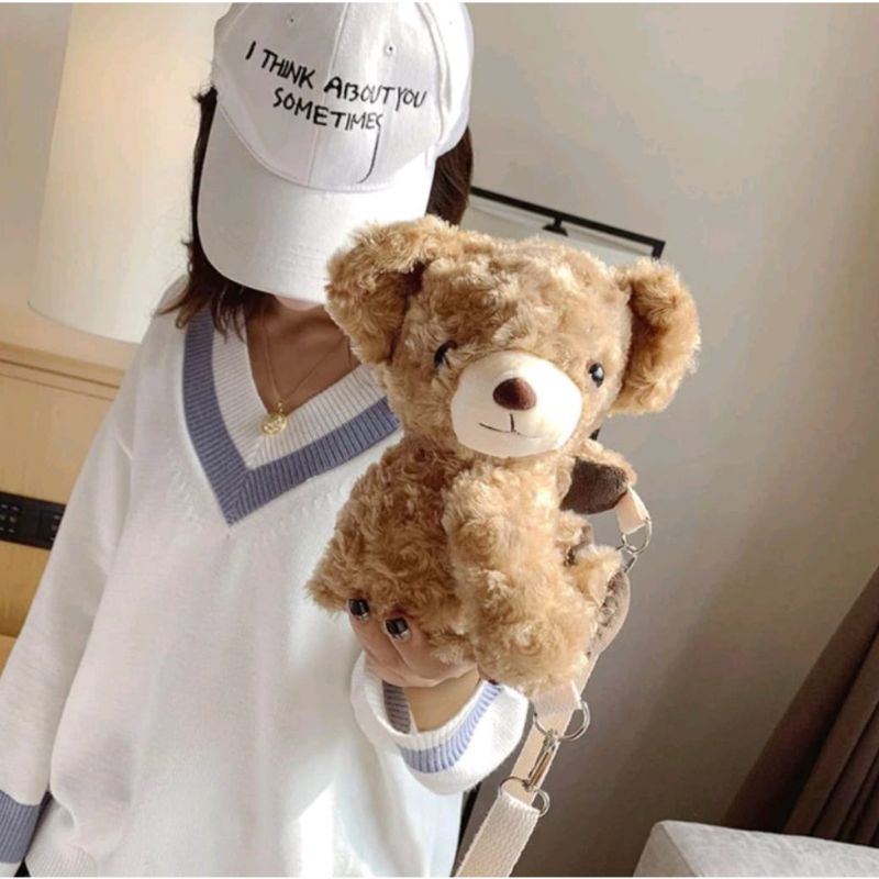 Tas Selempang Boneka teddy merangkur