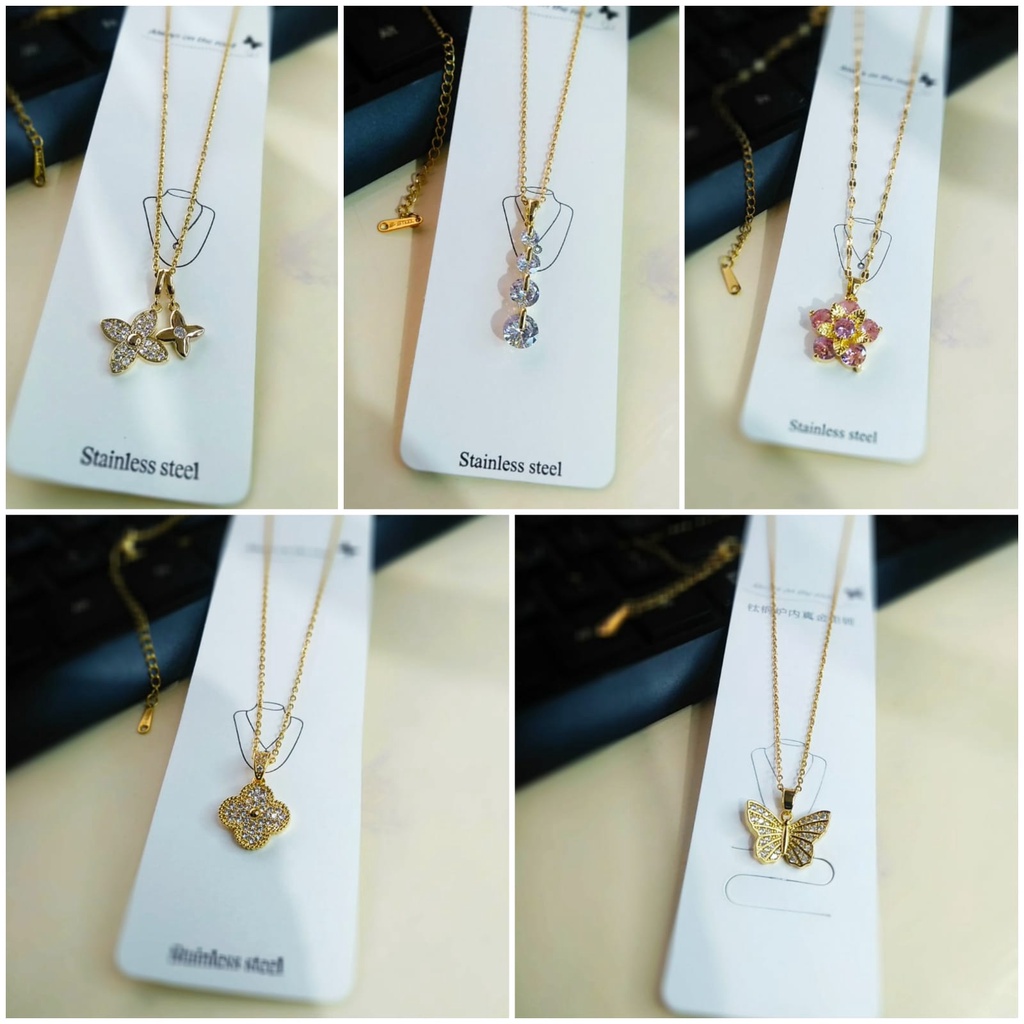 AV410 Grosir Kalung Titanium Dewasa Berbagai Motif