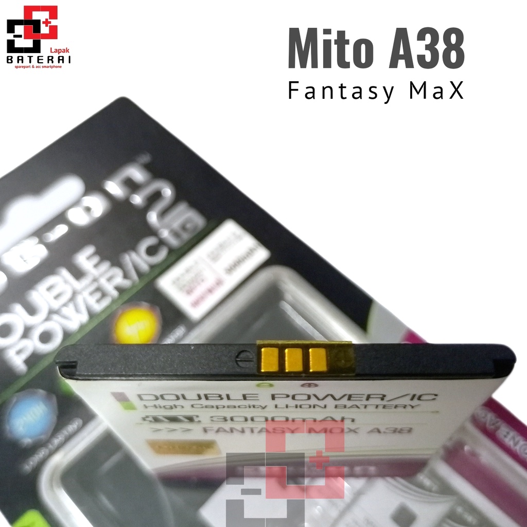 LOG - ON Baterai Mito A38 Fantasy Max BA00100 Double IC Protection Battery Batre