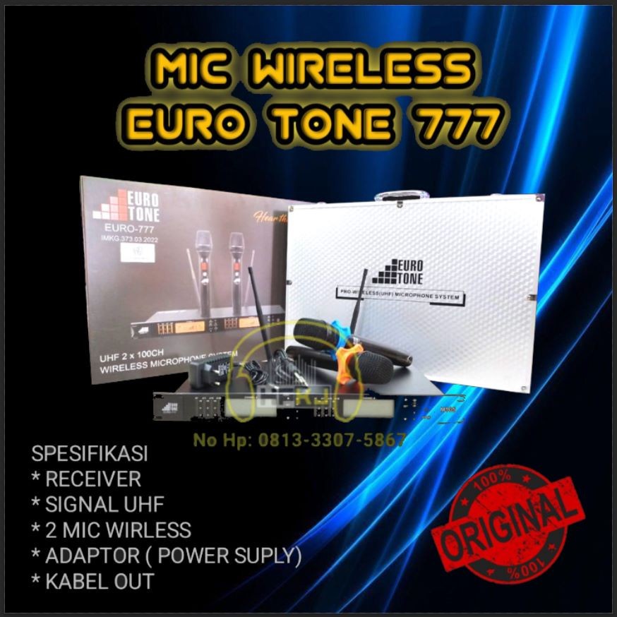 MICROPHONE MIC WIRELESS EUROTONE 777 MICROPHONE WIRELESS EUROTONE EURO-777