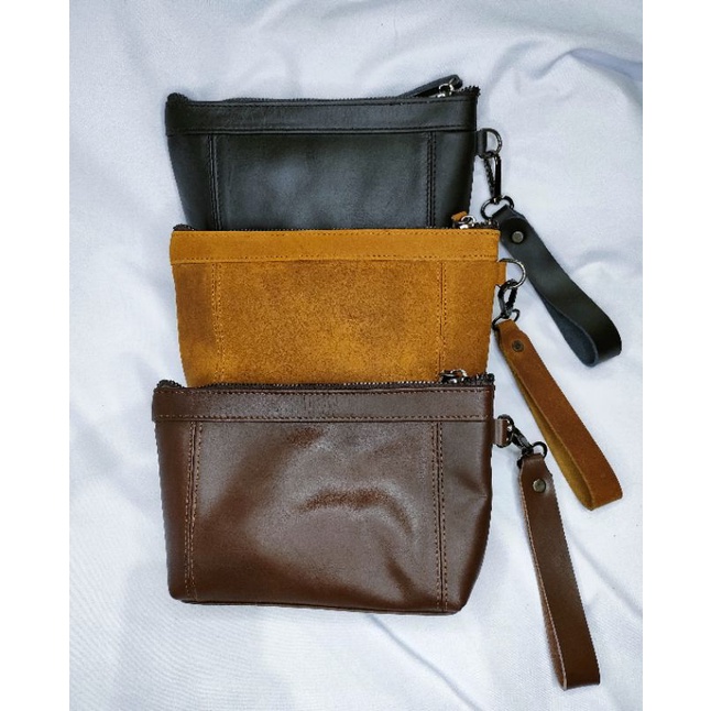 Pouch mini kulit sapi asli Dompet hp wanita kulit sapi asli