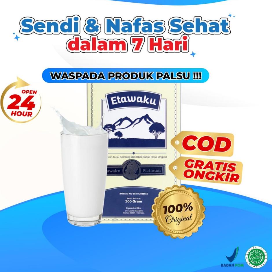 

TERBARU [READY STOCK] ETAWAKU PLATINUM - Susu Kambing Etawa Asli Original Provit & Krimer Bubuk Solusi Atasi Masalah Pernapasan / Asma / Kolesterol Tinggi Kalsium Rendah Lemak Rendah Gula Atasi Gangguan Tulang & Sendi Osteoporosis Nafas Lega