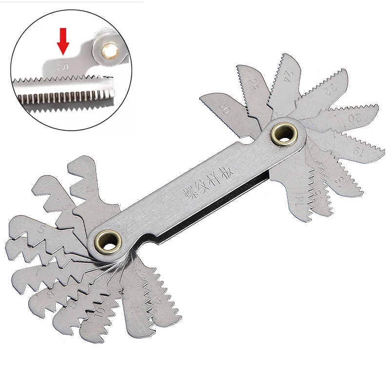 Sisir Drat / Pengukur Ulir Drat Baut / Mal Drat Mili - Inci