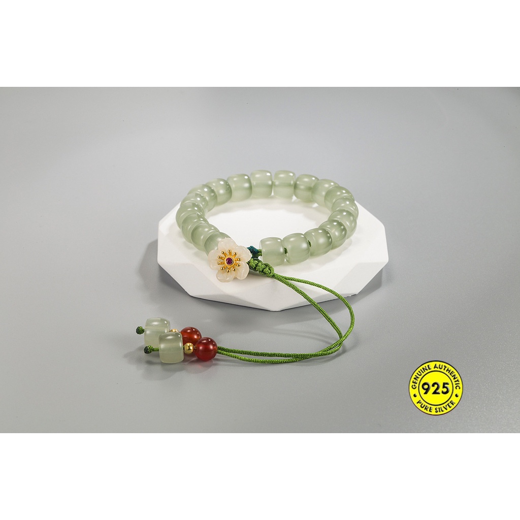 Begonia Hetian Jade Gelang Wanita Rumbai Tali Gendong U1485