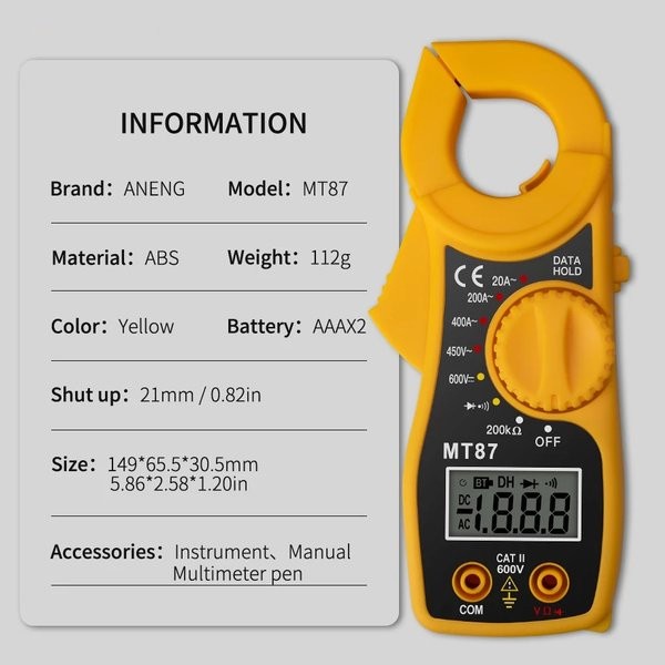 Clamp Tang Ampere Volt AVO Multimeter Mini Digital