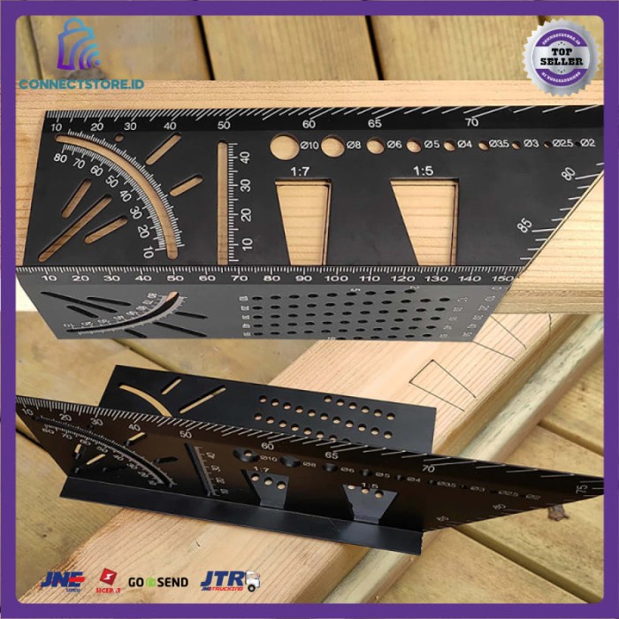 

Matr Abedoe Penggaris Angle Ruler Mark Line 3D Measuring Aluminium M142