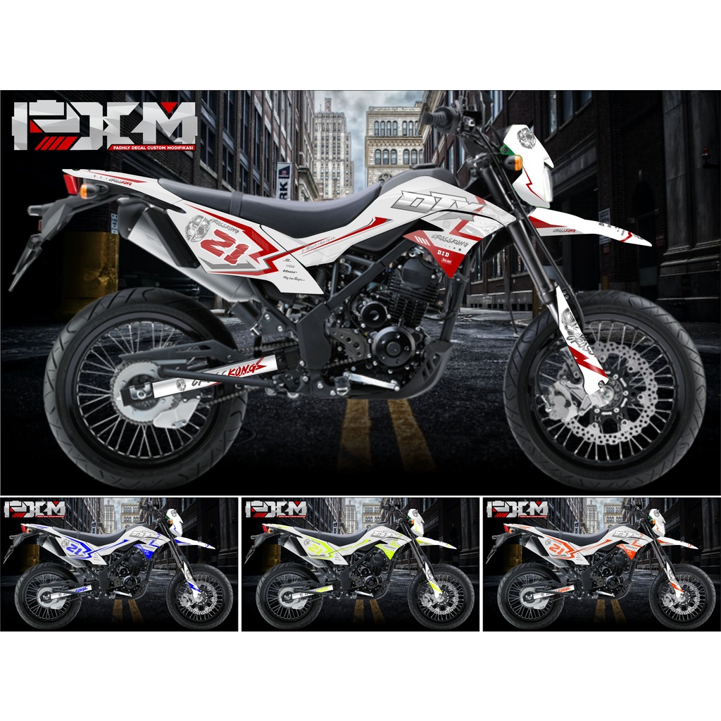 Decal Dekal Sticker Dtracker Merah Putih Elegan Keren Stiker Fullbody