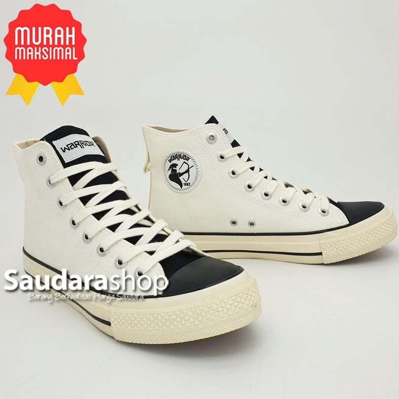 Sepatu Warrior POSEIDON White HC / Sepatu Warrior POSEIDON Putih HIGH