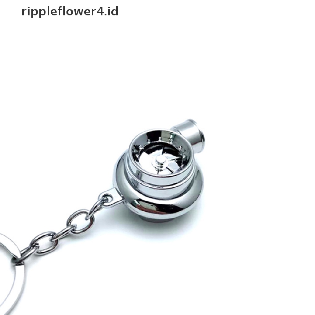 {rippleflower4.id} Gantungan Kunci Keyring Gantungan Kunci Charger TURBO Logam Chrome, Tanpa Plastik! Kompresor Spinning! ~