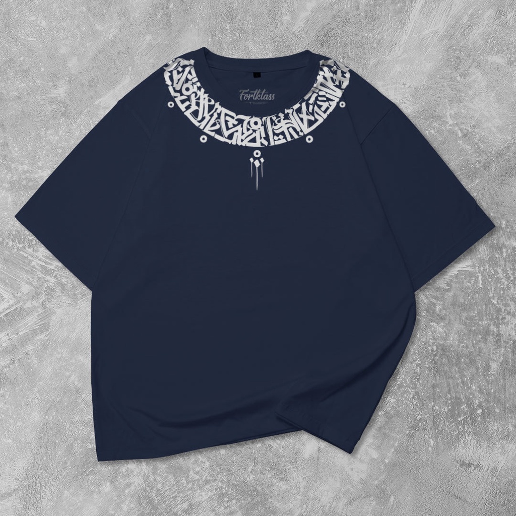 Fortglass Caligraphy Kaos Oversize T-Shirt Cowok Premium