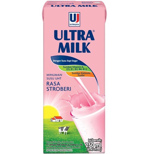 

Ultra Susu UHT Steril Slim Strawberry 250 ml