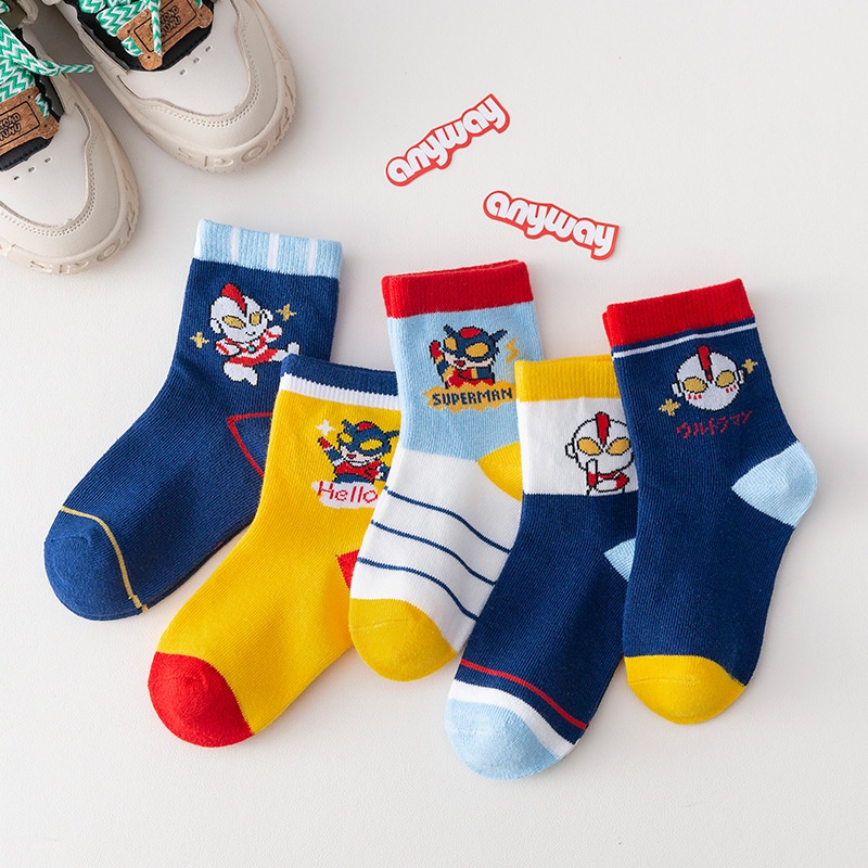 ELFYDO KS29 KAOS KAKI ANAK LAKI LAKI KARAKTER MOTIF ULTRAMAN