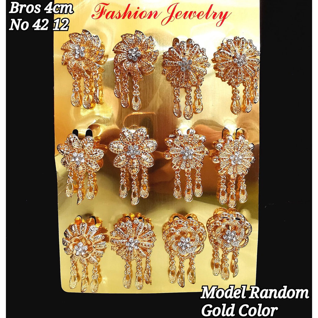 SATUAN- Bros Mix Model Uk.4cm Gold Collor SJ 0044-BROS KEBAYA MINI_Bross Peniti Hijab TKJKT