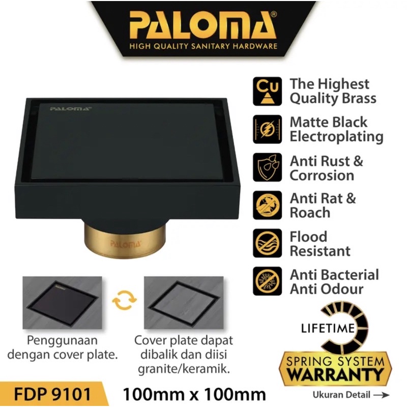 paloma floor drain 9101 black jack