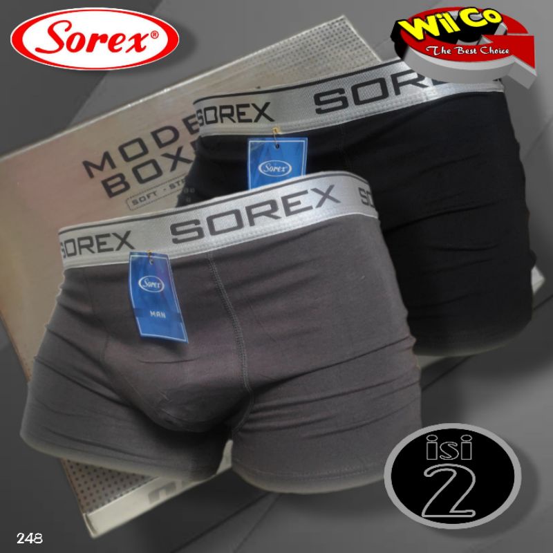 K248D - (DIJUAL PER 1 BOX ISI 2 Pcs) CELANA DALAM BOXER PRIA SOREX SIZE S - XL