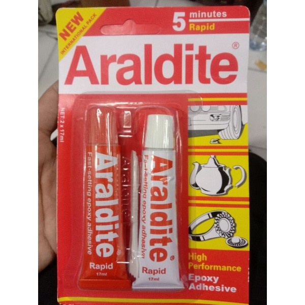 

LEM ARALDITE MERAH LEM 5 MENIT/ Lem Epoxy Araldite Lem Besi 30ml