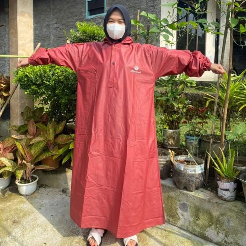 Jas Hujan Gamis Muslimah Anti Air Raincoat Syar'i