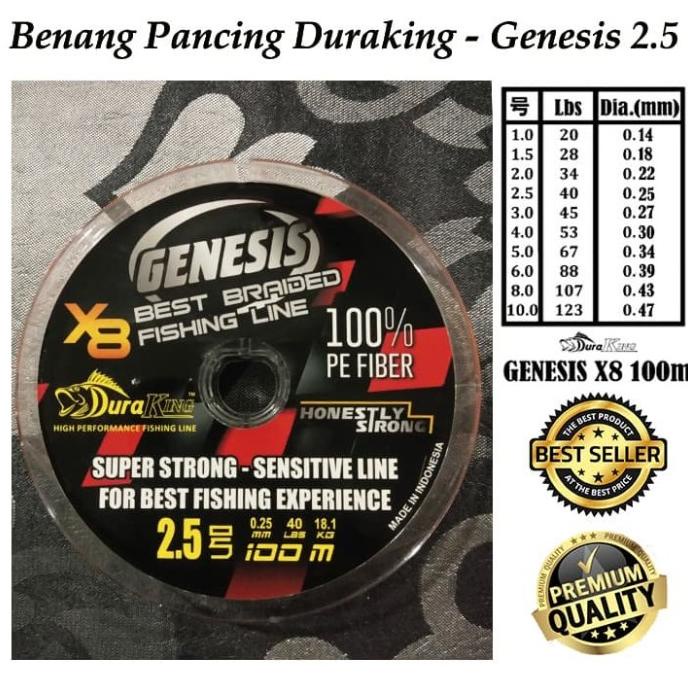 [Bayar DiTempat] Benang/Senar Pancing Duraking Genesis PE 2.5
