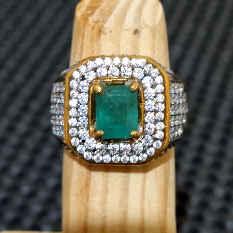 Natural Emerald Beryl (Zamrud) CE  Insignificant Ring HM Costum