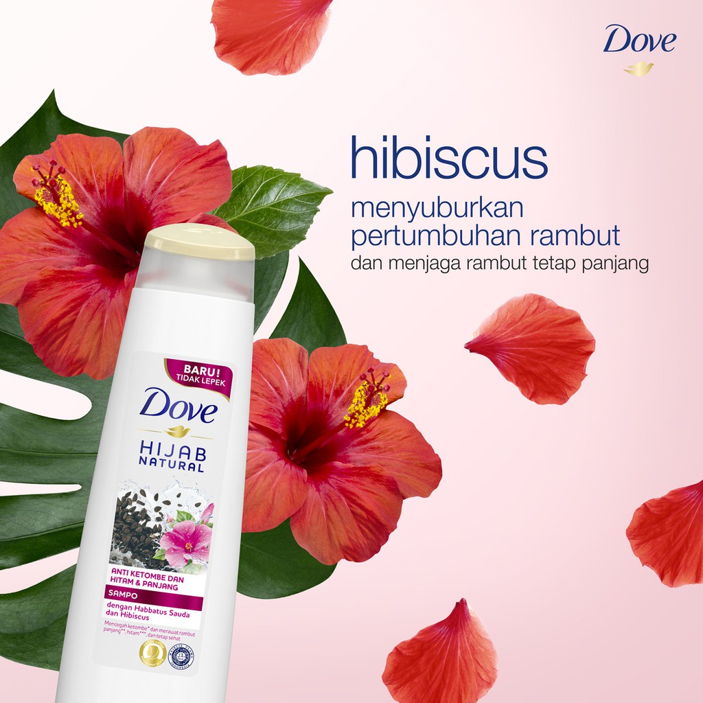 DOVE SHAMPO HIJAB NATURAL HABBATUS SAUDA DAN HIBISCUS 135ML -NJ