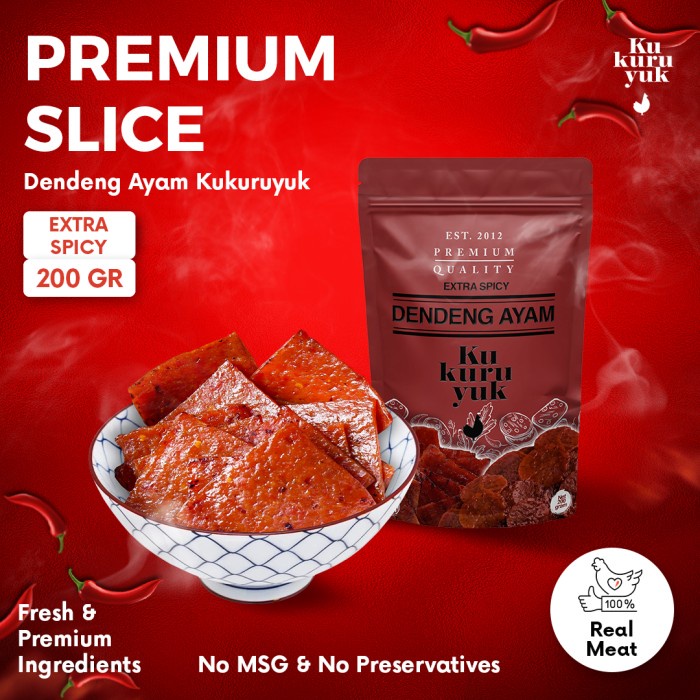 

⭐BISA COD⭐ [PREMIUM] Rasa EXTRA Spicy/Pedas - 200 Gram - Dendeng Ayam Kukuruyuk