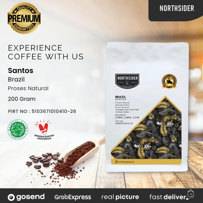

[BISA COD] BIJI KOPI ARABIKA BRAZIL SANTOS NATURAL - 200GR NORTHSIDER COFFEE