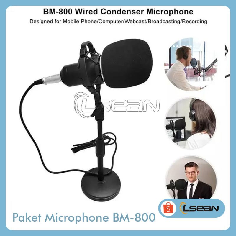 PAKET MICROPHONE CONDENSER RECORDING BM-800 MIC STUDIO PROFESSIONAL