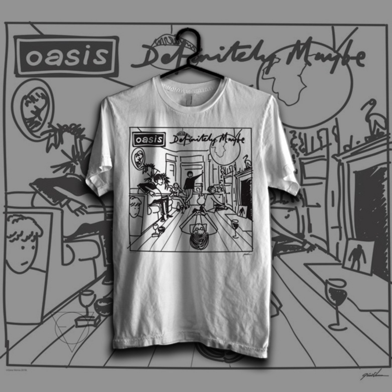 Kaos Musik Oasis - Definitely Maybe - Tshirt Band Oasis