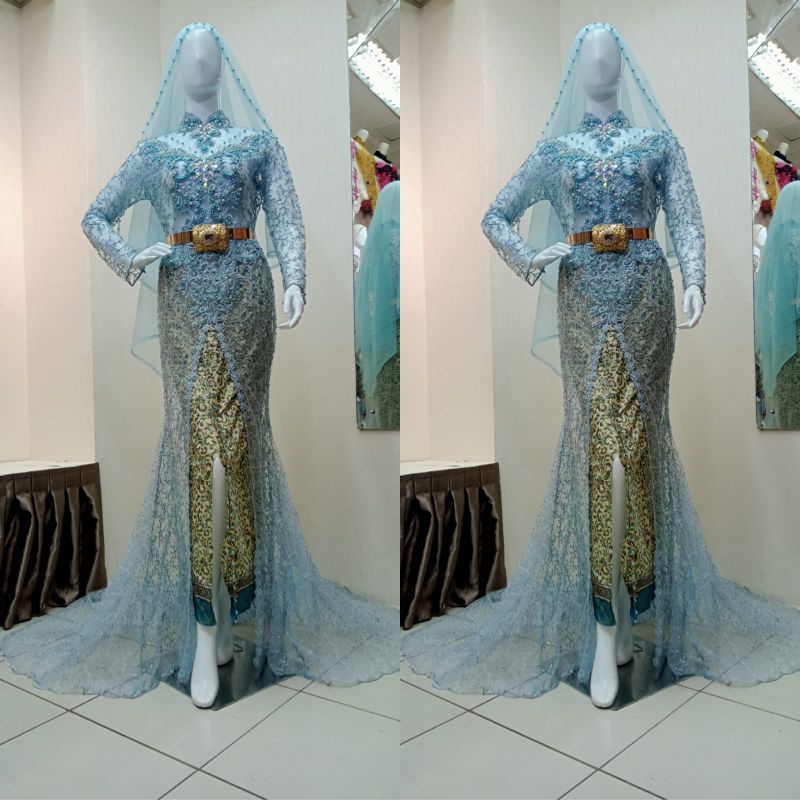 kebaya pengantin modern model blah ekor Payet)