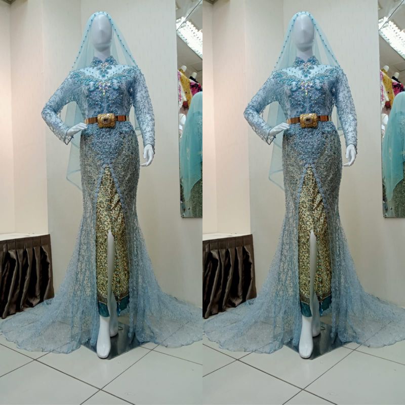 kebaya pengantin modern model blah ekor Payet)