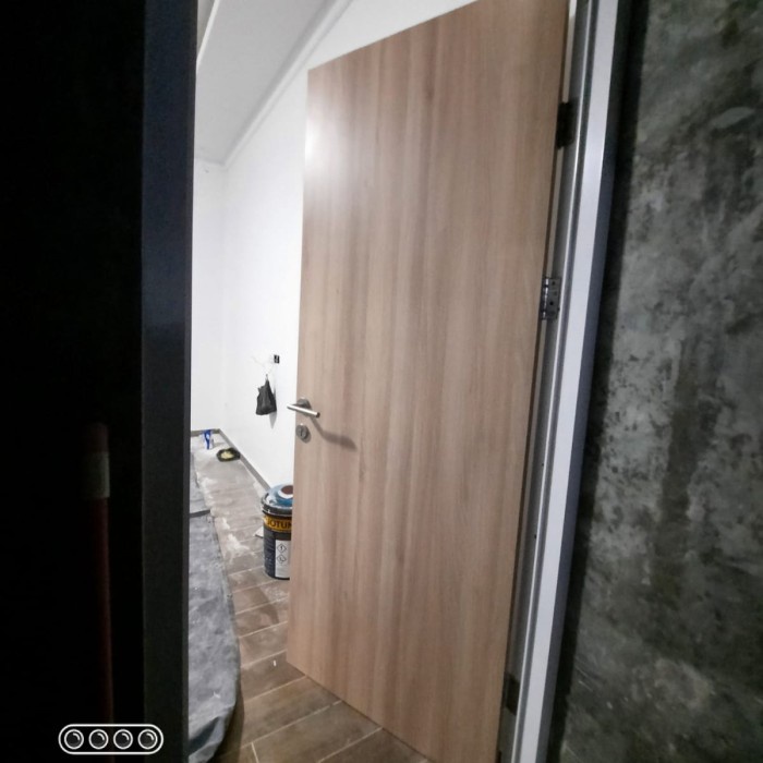 pintu hpl minimalis modern kusen alumunium engsel handle solid