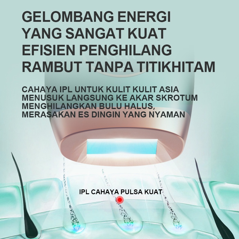 IPL laser Hair Removal Perontok Bulu Permanent / Alat Penghilang bulu TANPA SAKIT / Instrumen Penghilang Rambut / Laser Tubuh Es Tanpa Rasa Sakit